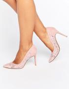 Dune Bridal Buffie Lace Pointed Pumps - Pink