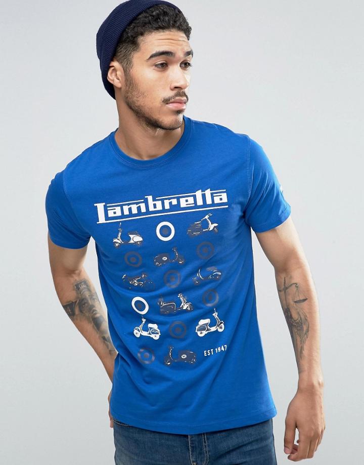 Lambretta Multi Scooter T-shirt - Blue