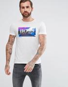 Boss Orange By Hugo Boss Typical 2 Large Graphic Logo Print T-shirt In White - White