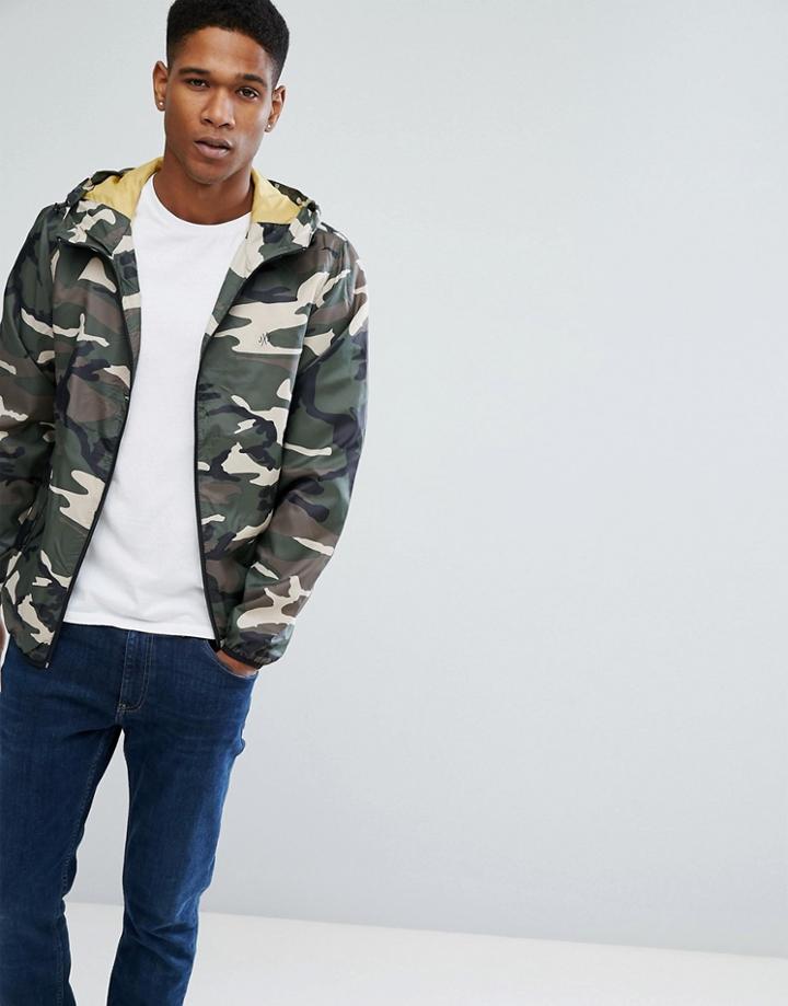Jack & Jones Originals Lightweight Jacket In Camo - Green