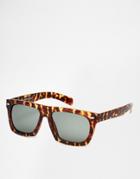 Jeepers Peepers Flat Brow Sunglasses In Tort - Brown