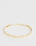 Asos Design Cuff Bracelet With Sleek Hinge In Gold Tone - Gold
