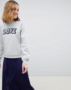 Warehouse Love Slogan Sweatshirt - Gray