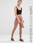 One Day Petite Legging With Wrap Front Detail - Tan