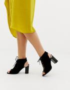 Asos Design Truly Lace Up Heeled Sandals - Black