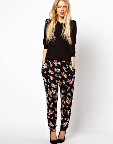 Asos Peg Pant In Floral