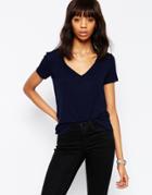 Asos The New Forever T-shirt In Soft Touch - Navy