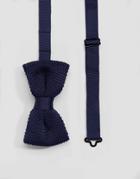 Devils Advocate Navy Knitted Bow Tie - Navy