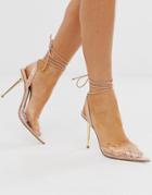 Asos Design President Pointed High Heels In Clear And Nude