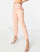Asos Design Tailored Smart Mix & Match Cigarette Suit Pants In Peach-pink