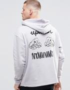 Asos Oversized Hoodie With Uptown Back Print - Dusky Lilac