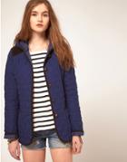Asos Hooded Quilted Jacket With Spot Lining - Black