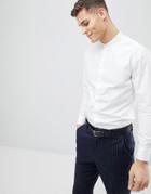 Mango Man Longline Grandad Shirt In White - White