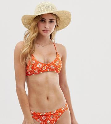 Pukas Printed Bikini Top-red