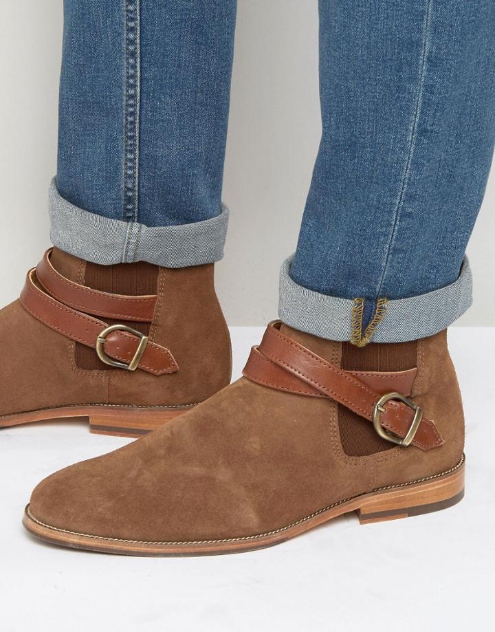 Bobbies Le Melomane Suede Buckle Boots - Tan