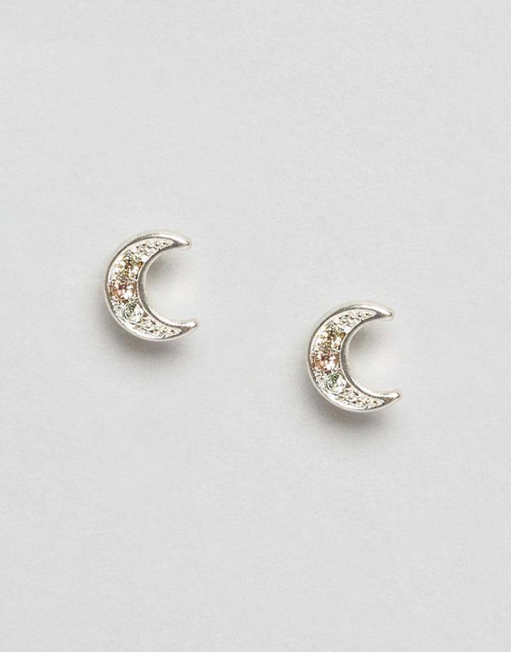 Pilgrim Silver Plated Crescent Earrings - Silver