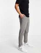 New Look Slim Smart Pants In Gray Check-grey