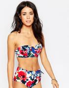 Pour Moi Flamenco Long Line Underwired Bikini Top - Multi 150