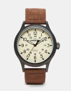 Timex Originals Suede Strap Watch In Brown T49963 - Brown