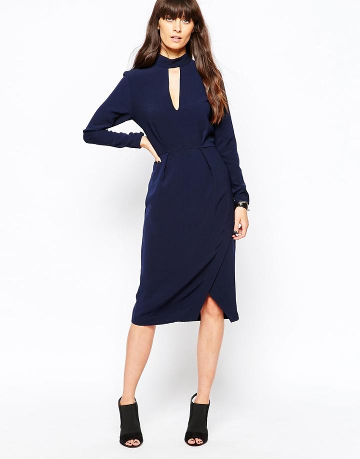Just Female Eli Pencil Dress - Deep Navy