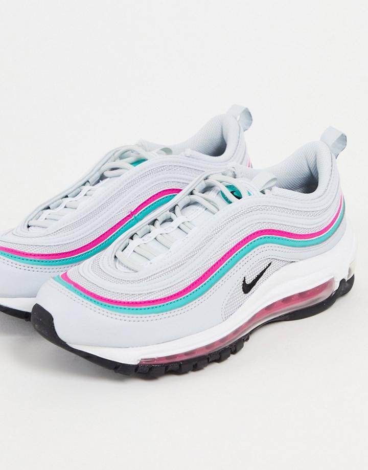 Nike Air Max 97 Sneakers In Pure Platinum/pink Prime-gray