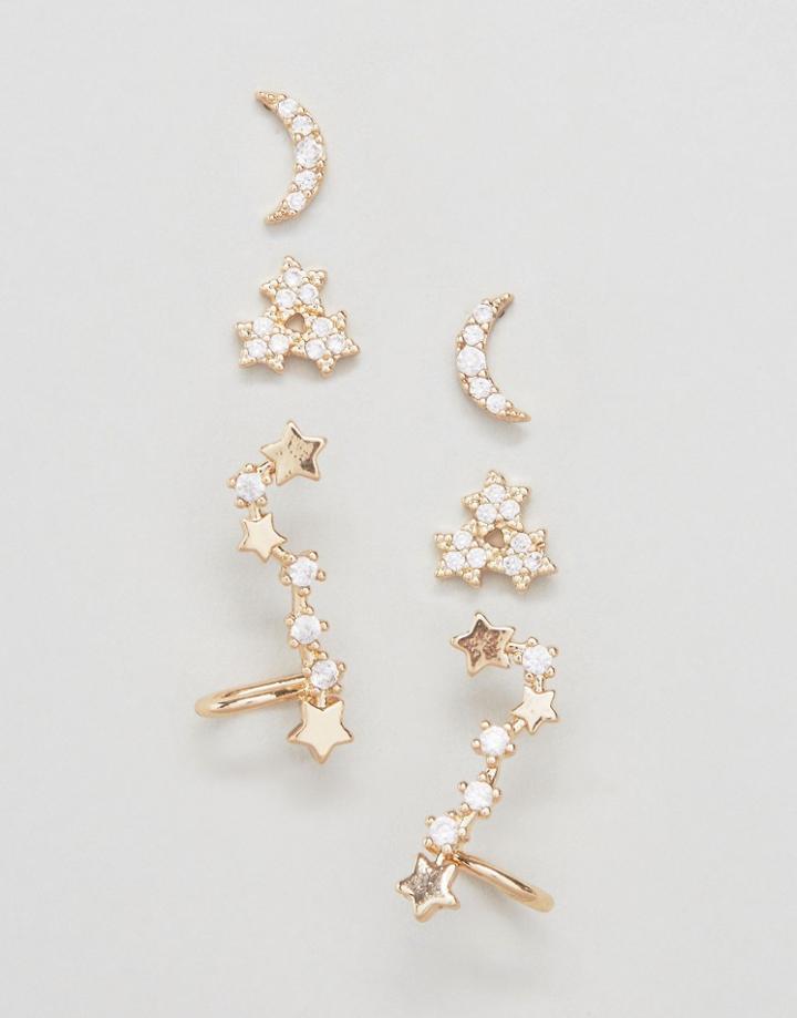 Aldo Stars Mutipack Earrings - Gold