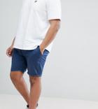 Asos Design Plus Skinny Chino Shorts In Midnight Blue - Blue