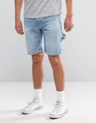 Tommy Jeans 90s Denim Shorts M19 Carpenter In Mid Stone Wash - Blue