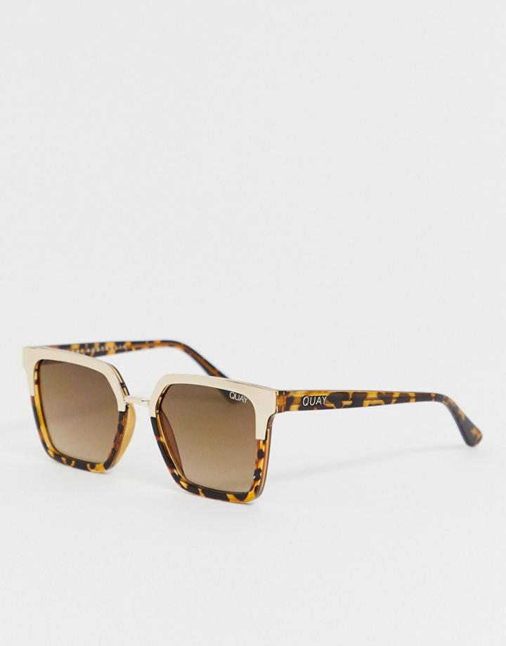 Quay Australia X Jaclyn Hill Upgrade Square Sunglasses In Tort - Brown