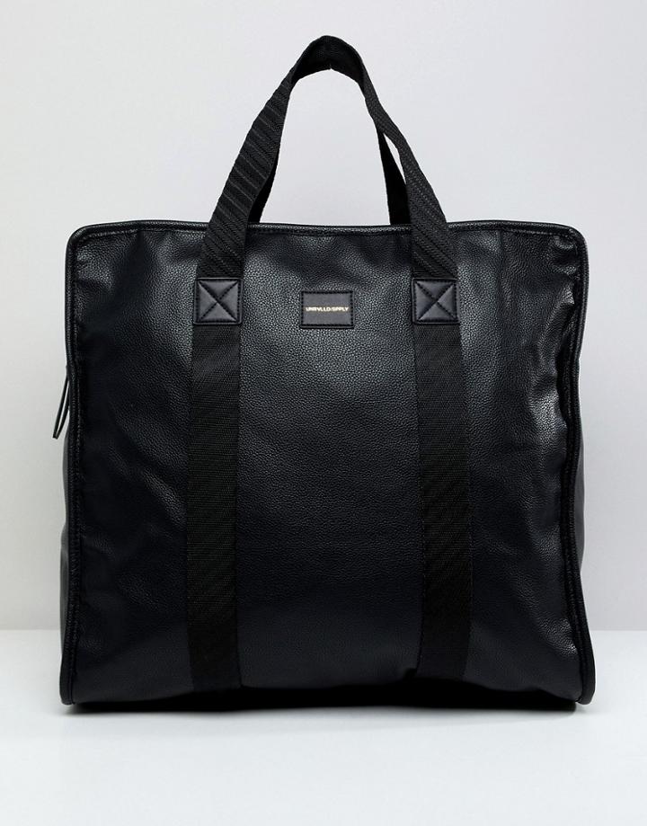 Asos Design Large Shopper Bag In Black - Black
