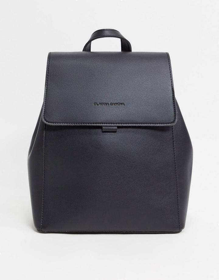 Claudia Canova Unlined Flapover Backpack-black