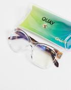 Quay After Hours Mini Womens Blue Light Sunglasses In Clear