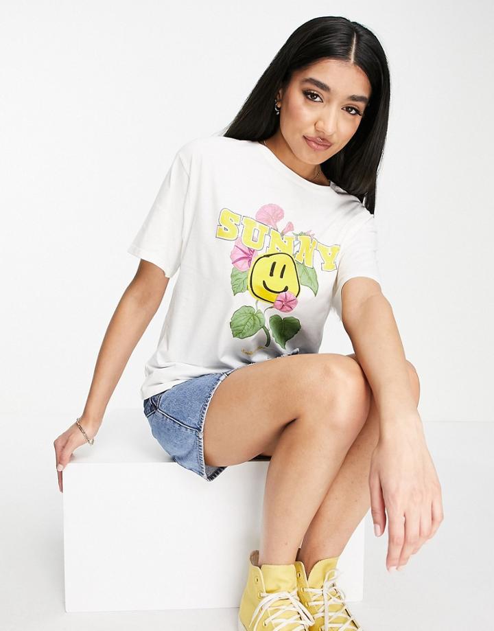 Jdy Motif T-shirt In White