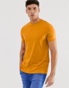 Asos Design Organic T-shirt With Crew Neck In Brown