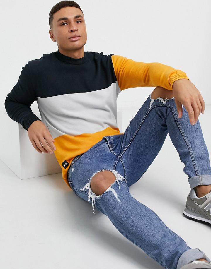 Native Youth Block Panel Sweatshirt-black