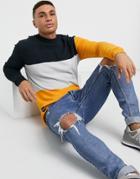 Native Youth Block Panel Sweatshirt-black