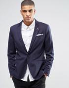 Selected Homme Blazer With Dotted Pattern - Navy Blazer