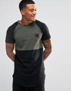 Good For Nothing T-shirt With Contrast Raglan Sleeve - Black