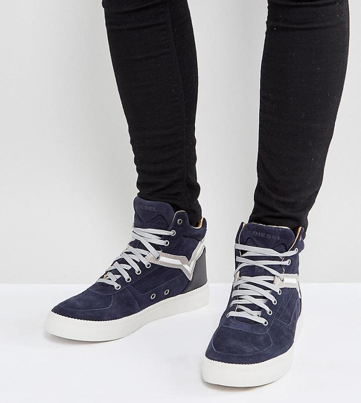 Diesel Spaark Hi Top Sneakers - Navy
