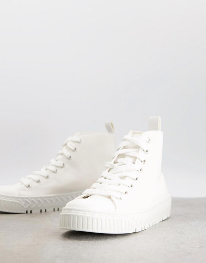Asos Design Dudley High Top Sneakers In White