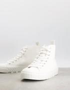 Asos Design Dudley High Top Sneakers In White
