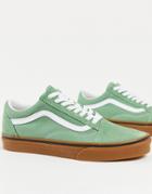 Vans Old Skool Rubber Sole Sneakers In Green