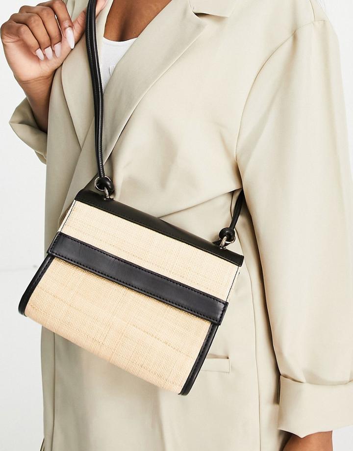 & Other Stories Cross Body Bag In Straw And Leather-multi