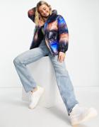 Monki Polyester Ombre Puffer Jacket In Multi - Multi