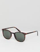 Asos Square Sunglasses In Tort With Smoke Lens - Brown