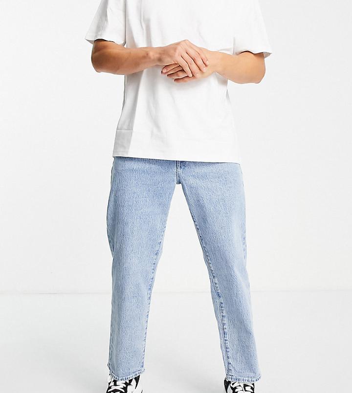 Selected Homme Organic Cotton Kobe Loose Fit Jeans In Acid Bleach Wash Exclusive At Asos-blues