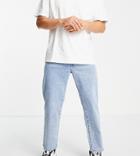 Selected Homme Organic Cotton Kobe Loose Fit Jeans In Acid Bleach Wash Exclusive At Asos-blues