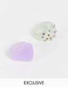 Reclaimed Vintage Inspired Ultimate Throwback Rings In Resin 2 Pack-gold