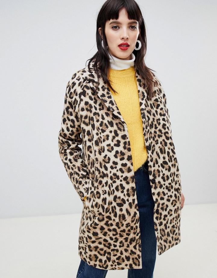 Custommade Oversized Leopard Coat - Multi