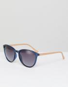 Ted Baker Tb1442 651 Tierney Round Sunglasses In Navy - Navy